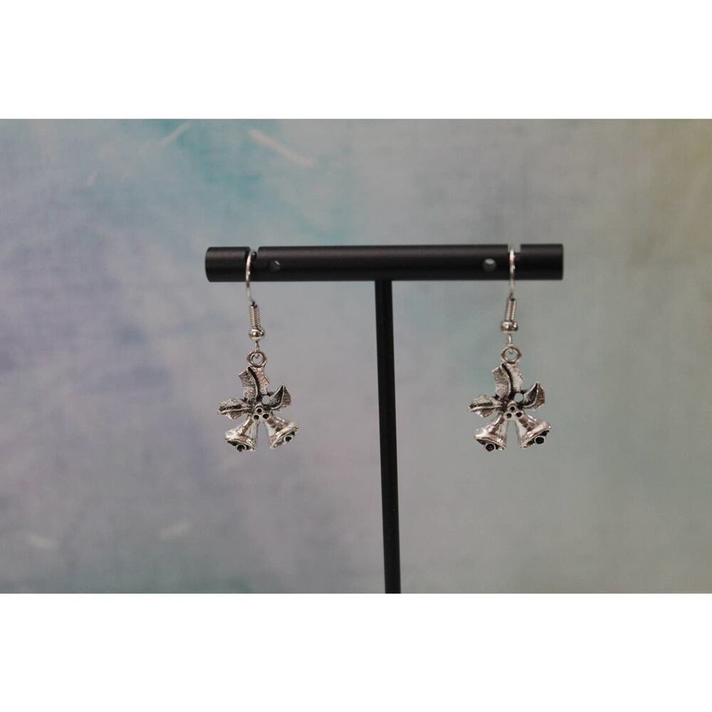 Silver Christmas Bell Earrings E128